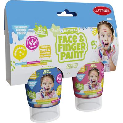 Boti Natural face & fingerpaint tube - blauw en roze, 2x65ml