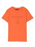 Balmain Kids t-shirt en coton à logo brodé - Orange