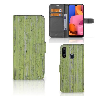 Samsung Galaxy A20s | Book Style Case | Green Wood