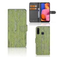 Samsung Galaxy A20s | Book Style Case | Green Wood