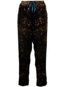 Pierre-Louis Mascia pantalon court en velours à imprimé baroque - Marron