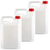 Jerrycan voor water/vloeistoffen - 3x - 5 liter - Kunststof - met draaidop - 13 x 18 x 29 cm