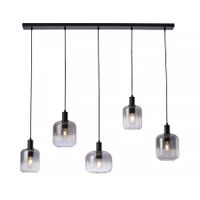 Freelight Hanglamp Vario 5 lichts L120 cm rook glas zwart - thumbnail