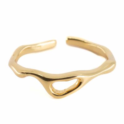 Verstelbare Ring &apos;Vloeibaar&apos; Koper Goudkleurig