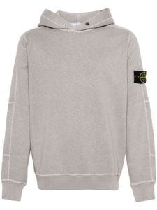 Stone Island hoodie en coton à patch Compass - Gris