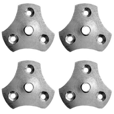 Stalen bevestigingsplaat verzinkt rond ø 5,6 cm en hoogte 0,3 cm (M8) - 4 stuks