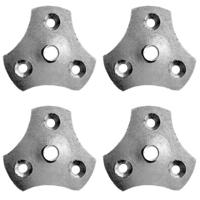 Stalen bevestigingsplaat verzinkt rond ø 5,6 cm en hoogte 0,3 cm (M8) - 4 stuks