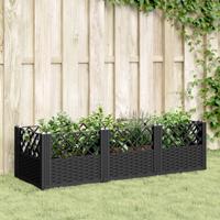 VidaXL Plantenbak met pinnen 123,5x43,5x43,5 cm polypropeen zwart