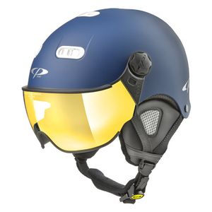 CP Carachillo XS skihelm blauw mat - helm met spiegel vizier (☁/☀)