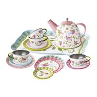 Simply for Kids Tinnen Theeservies Vogels met Koffertje Simply for Kids Tinnen Theeservies Vogels met Koffertje