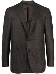 Canali blazer en laine à simple boutonnage - Marron