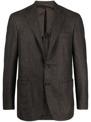 Canali blazer en laine à simple boutonnage - Marron