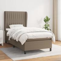 Boxspring met matras stof taupe 90x190 cm