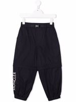 Moncler Enfant pantalon à logo imprimé - Bleu - thumbnail