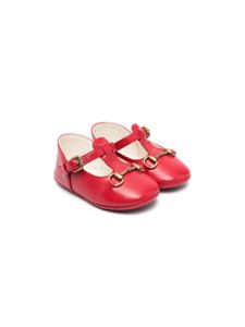 Gucci Kids ballerines en cuir à détails de mors - Rouge