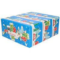 3x rollen kerst inpakpapier/cadeaupapier landschap 200 x 70 cm