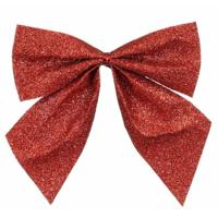 Kerst ornamenten strikken - 6x st - rood - 10 x 12 cm - kerstboomstrikjes - kerstversiering