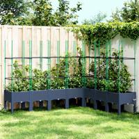 VidaXL Plantenbak met latwerk 200x160x142,5 cm polypropeen grijs