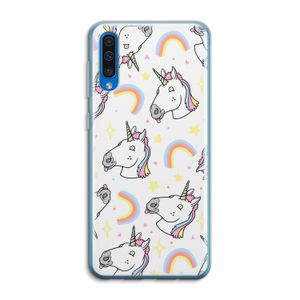 Rainbow Unicorn: Samsung Galaxy A50 Transparant Hoesje