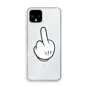 Middle finger black: Pixel 4 Transparant Hoesje