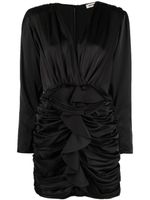 The New Arrivals Ilkyaz Ozel robe volantée à col v - Noir