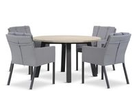 Lifestyle Parma/Derby 130 cm rond dining tuinset 5-delig - thumbnail