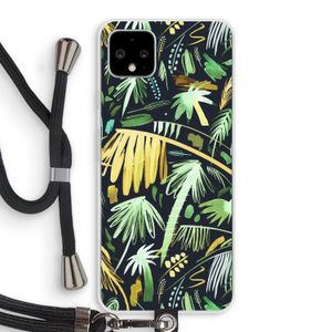 Tropical Palms Dark: Pixel 4 XL Transparant Hoesje met koord