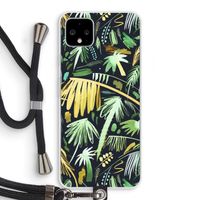 Tropical Palms Dark: Pixel 4 XL Transparant Hoesje met koord