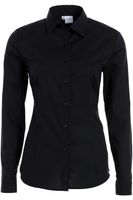 OLYMP Luxor Modern Fit Dames Overhemd zwart, Effen