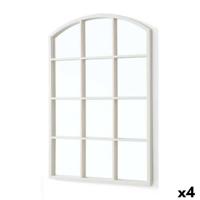 Wandspiegel Gift Decor Wit Venster 50,5 X 2,5 X 76 cm (4 Stuks)