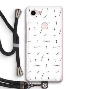 Hipster stripes: Pixel 3 Transparant Hoesje met koord