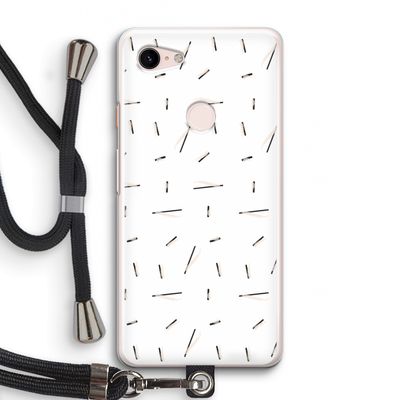Hipster stripes: Pixel 3 Transparant Hoesje met koord