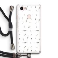 Hipster stripes: Pixel 3 Transparant Hoesje met koord