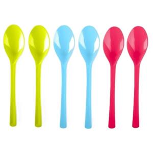 Lepels - kunststof - 24x - herbruikbaar plastic - 19 cm - BBQ / Verjaardag / Camping / Party