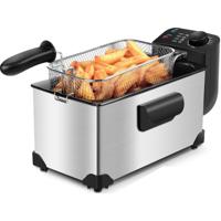 Frituurpan 3L RVS met Kijkvenster - Zwart/Zilver - 2200W