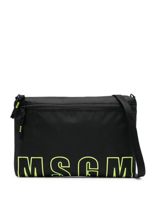 MSGM sac porté épaule à logo brodé - Noir MSGM sac porté épaule à logo brodé - Noir