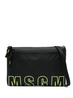 MSGM sac porté épaule à logo brodé - Noir