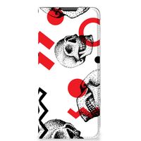 Mobiel BookCase Motorola Moto G51 5G Skull Red - thumbnail