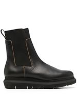 sacai bottines en cuir à bout rond - Noir