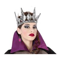 Halloween/horror verkleed kroon - dark queen/princess - kunststof - dames/meisjes - thumbnail