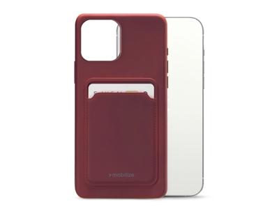Mobilize Mobilize Rubber Gelly Card Case Apple iPhone 13 Pro Max Matt Bordeaux