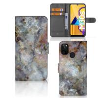 Samsung Galaxy M21 | M30s | Bookcase | Marmer Grijs