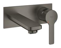 Wastafelmengkraan GROHE Lineare New M-Size Tweegats Wand Hard Graphite Geborsteld