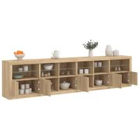 Dressoir met LED-verlichting 283x37x67 cm sonoma eikenkleurig