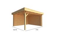 Overkapping Lisa 400 cm bij 350 cm diep Plat dak - Warentuin collection
