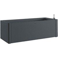 Zelfwaterende plantenpot Stefanplast Natural Delux Rechthoekig Antraciet 100 x 43 x 33 cm