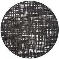 8x Ronde onderleggers/placemats voor borden zwart 38 cm - Placemats