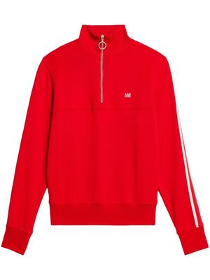 AMI Paris sweat à col montant zippé - Rouge