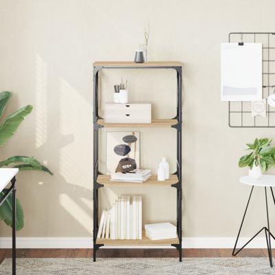 Boekenkast 4-laags 59x35x132 cm bewerkt hout sonoma eikenkleur