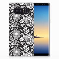 Samsung Galaxy Note 8 TPU Case Black Flowers - thumbnail